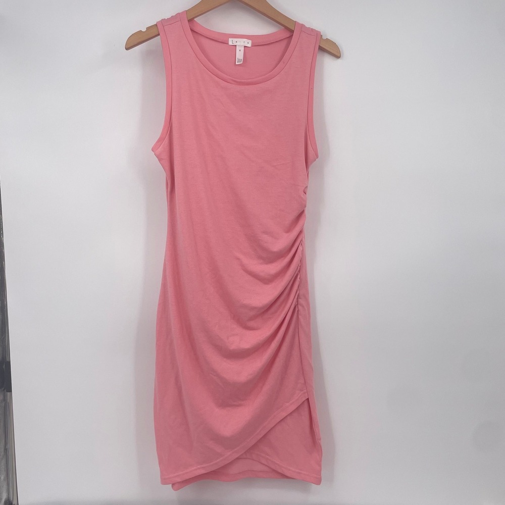 Leith Pink Sleeveless Ruched Side Wrap Hem Bodycon Dress ED298630MI SPR22
